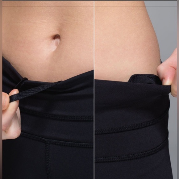 Lululemon Run: Inspire Crop II *Block-It Pocket in Black / Black - Picture 4 of 10